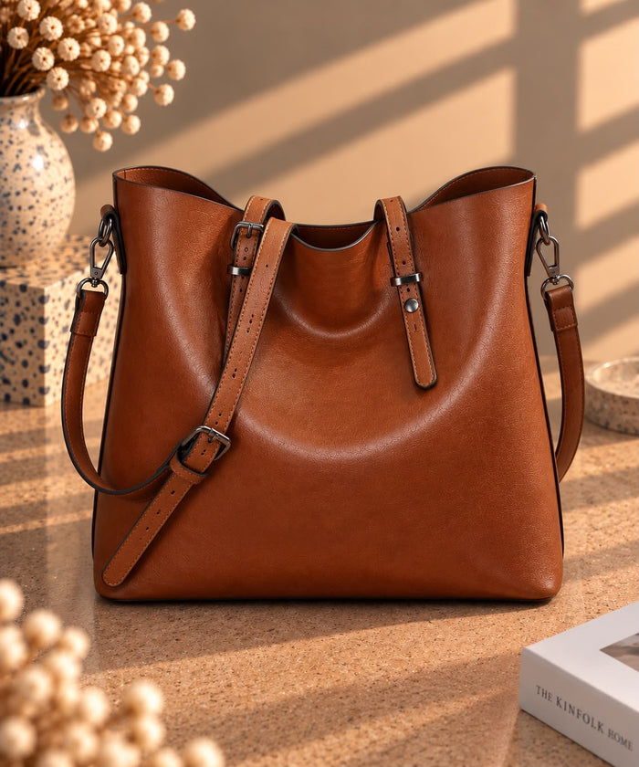Sac Cabas Cuir Ciré Vintage - Cordane